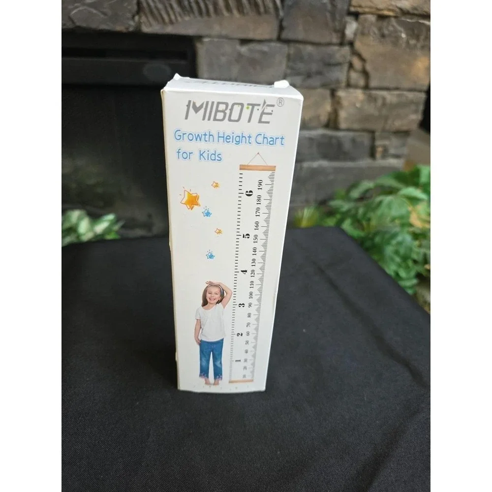 MIBOTE 79 in. x 7.9 in. Baby Growth Height Chart Canvas/Wood Removable for Kids